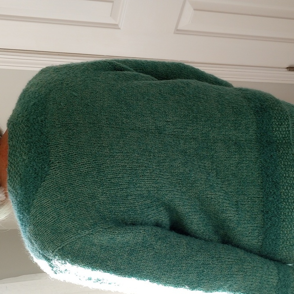 Vintage Hand Knit Deep Turquoise Skirt Set - Picture 4 of 15
